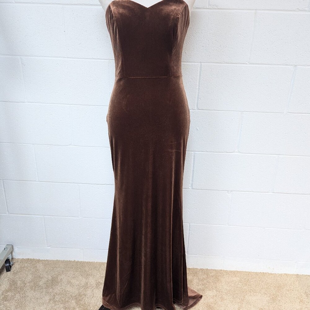 Revelry "Quinn" Strapless "Romantic Rose" Velvet Dress, 6